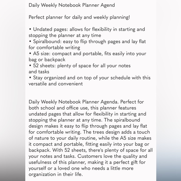 🌿{Get Your Life Together} Gold & Pink Spiral Weekly Planner | Blank Undated - Picture 13 of 16